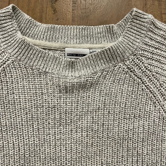 Noisy may Gray and White Knitted Sweater Dress - Picture 7 of 8